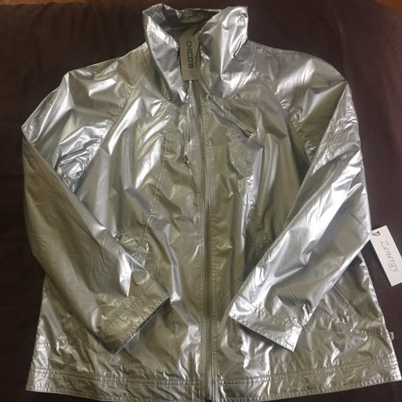 Chico's Jackets & Blazers - NWT Chico's Zenergy Silver Jacket